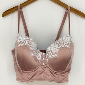 NWT Parfait by Affinitas Danielle Longline Bralette Dusty Rose Size 38E